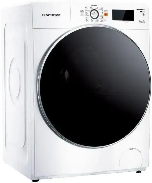 Máquina de lavar com fundo neutro, destacando o produto.