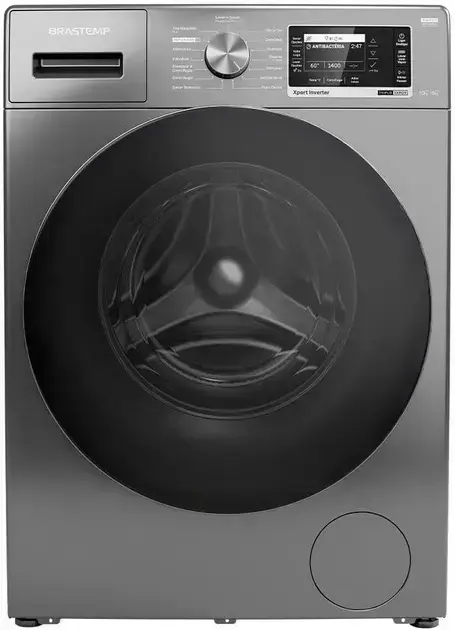 Lava e Seca Brastemp 10kg/6kg titanium com Smart Sensor e Triplo Vapor - BNC10AS 220v